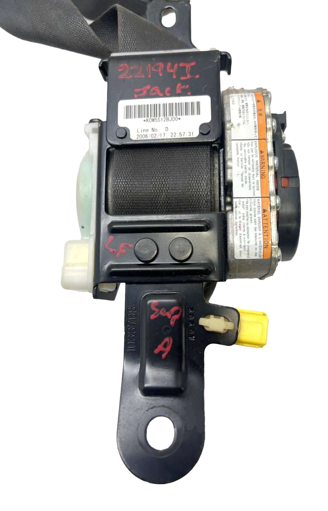 Used OEM 2006-2011 Honda Civic Driver Seat Belt Retractor Assembly Gray OEM