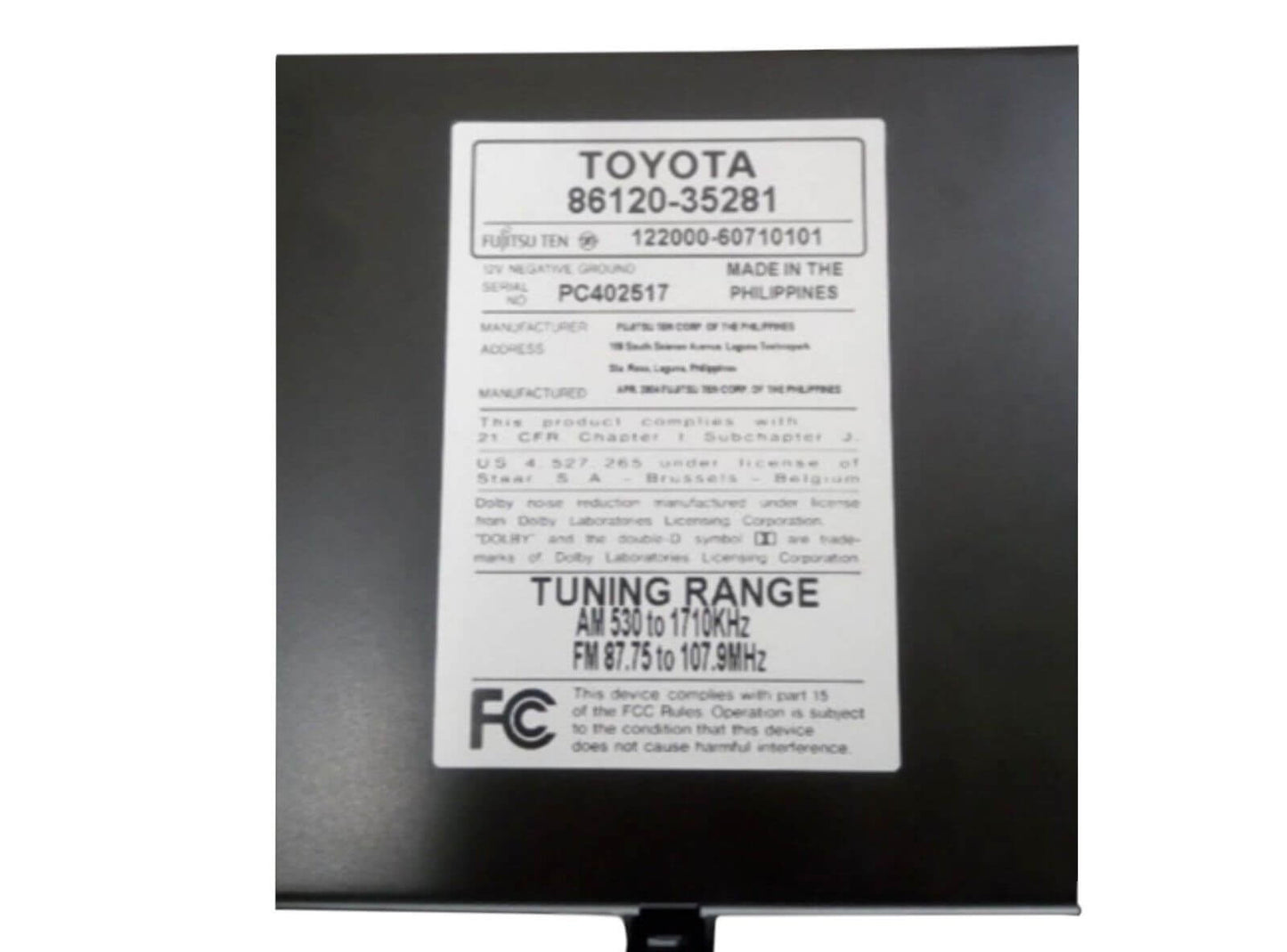 Used OEM 2003-2005 Toyota 4Runner Radio AM FM CD Cassette Player OEM