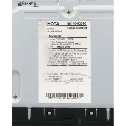 Used OEM 2014-2016 Toyota Corolla Radio Touchscreen Display OEM 86140-02050